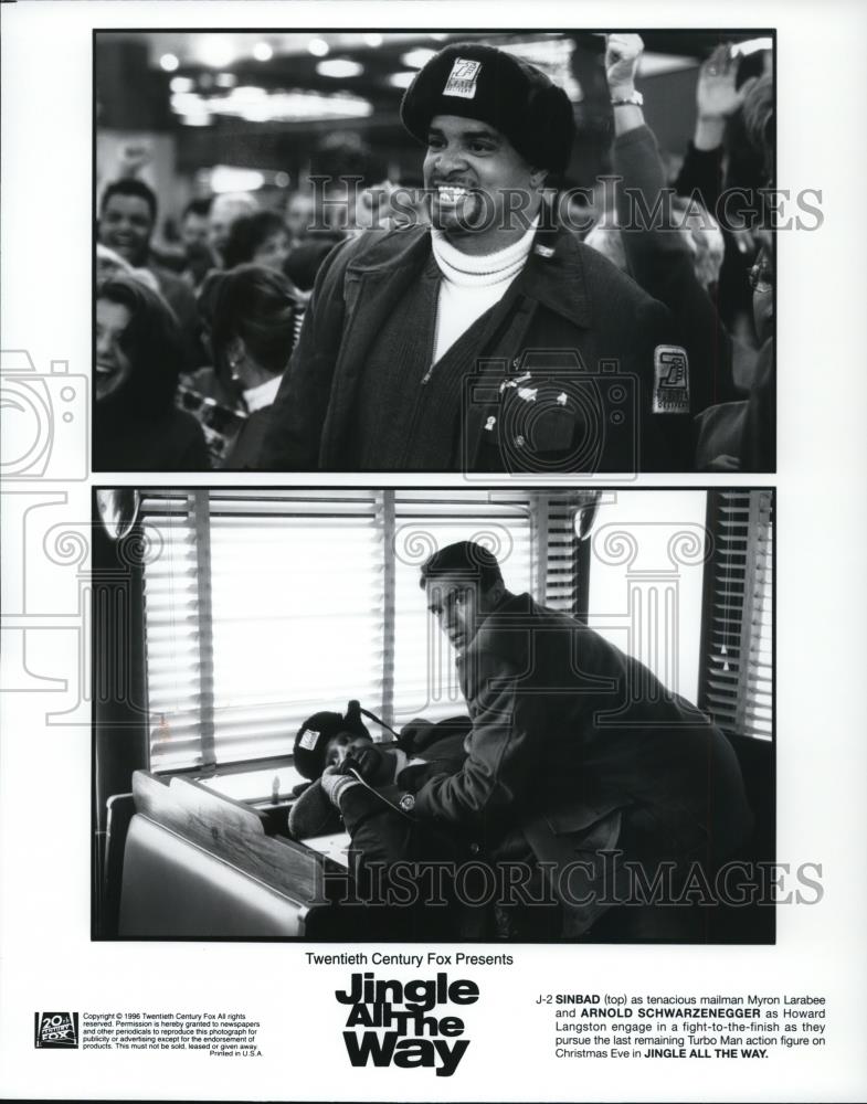 1996 Press Photo Sinba &amp; Arnold Schwarzenegger in Jingle All the Way - cvp57872 - Historic Images