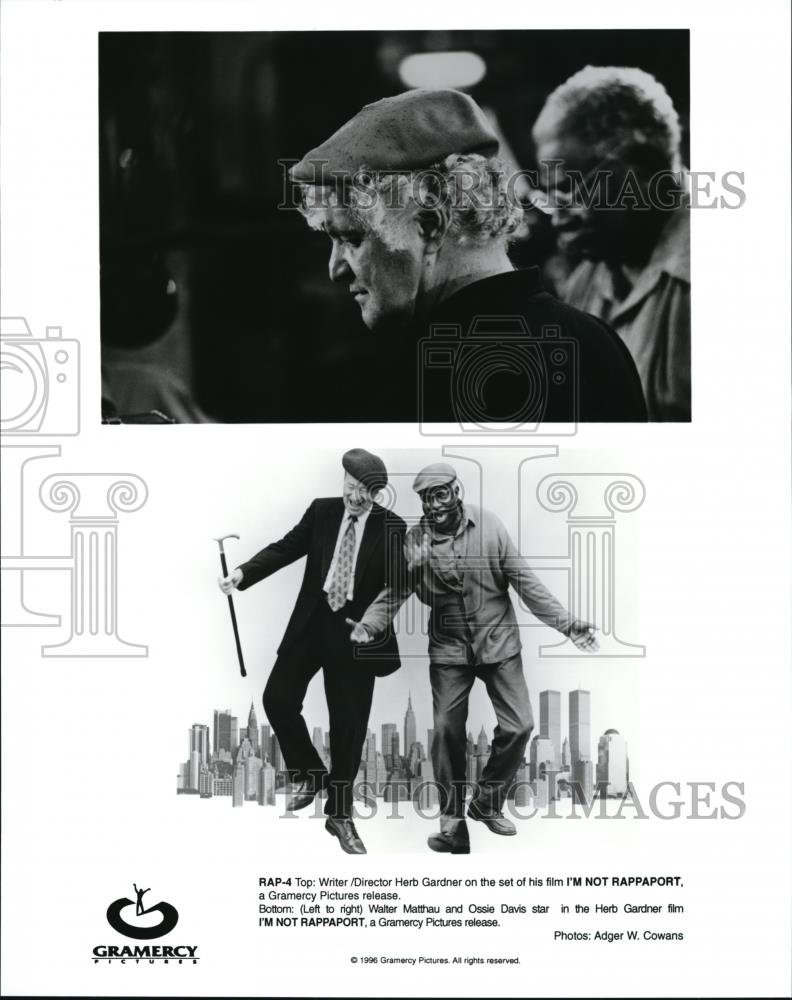 1996 Press Photo Herb Gardner Walter Matthau Ossie Davis in I&#39;m Not Rappaport - Historic Images