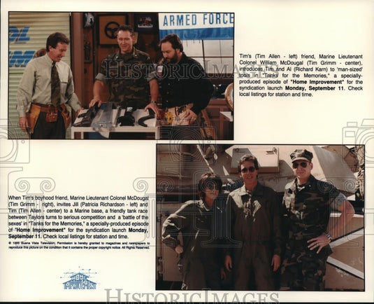 1995 Press Photo Tim Allen Tim Grimm Richard Karn and Patricia Richardson - Historic Images