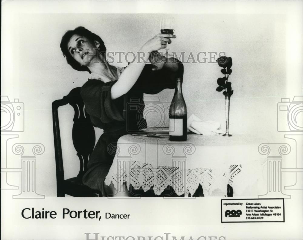 1986 Press Photo Claire Porter, Dancer - cvp49022 - Historic Images