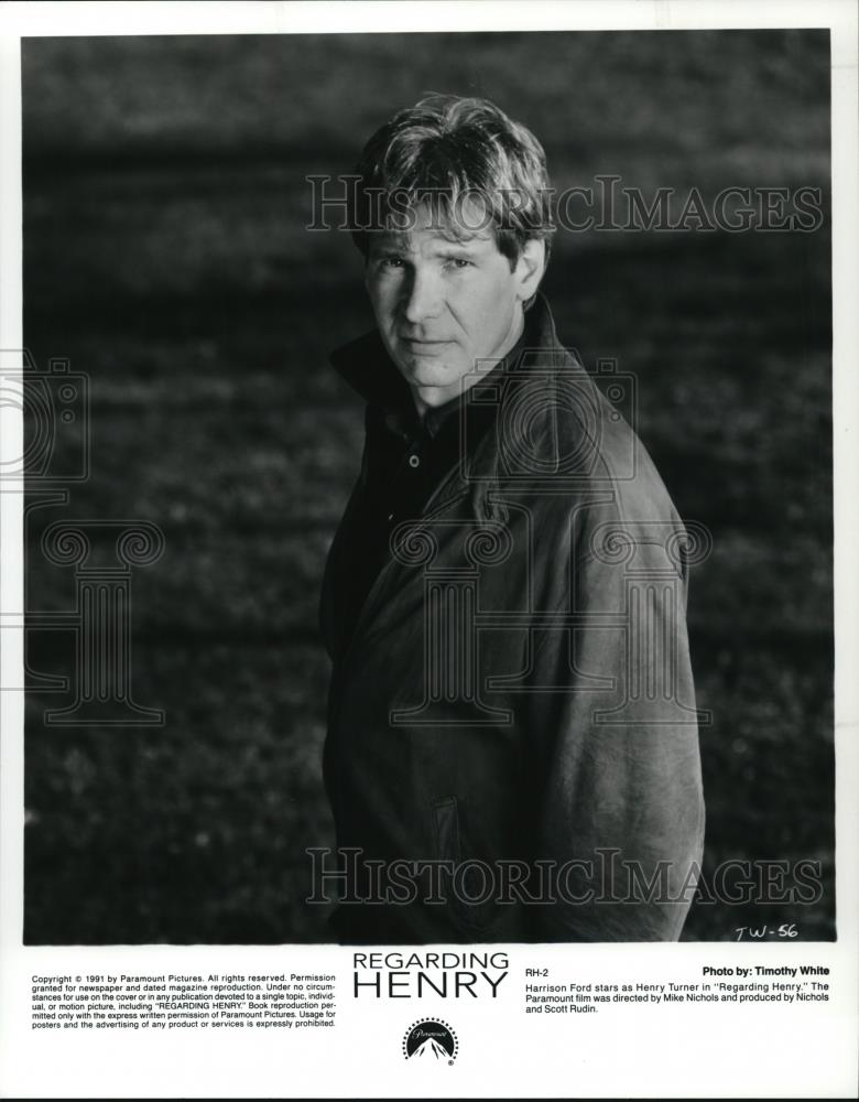 1991 Press Photo Harrison Ford stars as Henry Turner in Regarding Henry - Historic Images