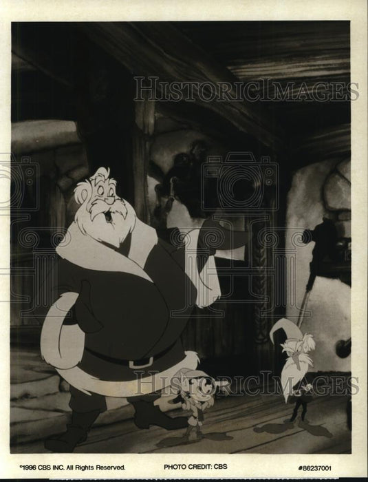 1996 Press Photo Santa Claus and Elves in cartoon movie The Story of Santa Claus - Historic Images