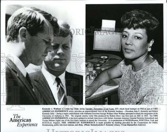 1963 Press Photo Thomas W Moore & President John F Kennedy on The American Exper - Historic Images