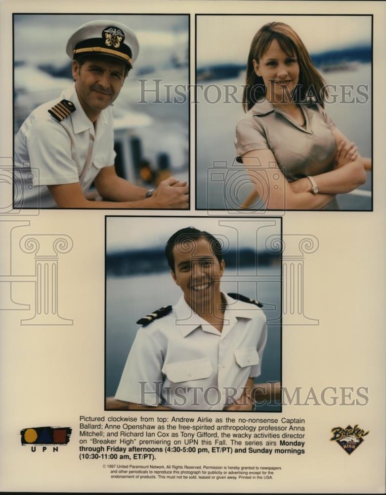 1997 Press Photo Andrew Airlie Anne Openshaw Richard Ian Cox Breaker HIgh - Historic Images