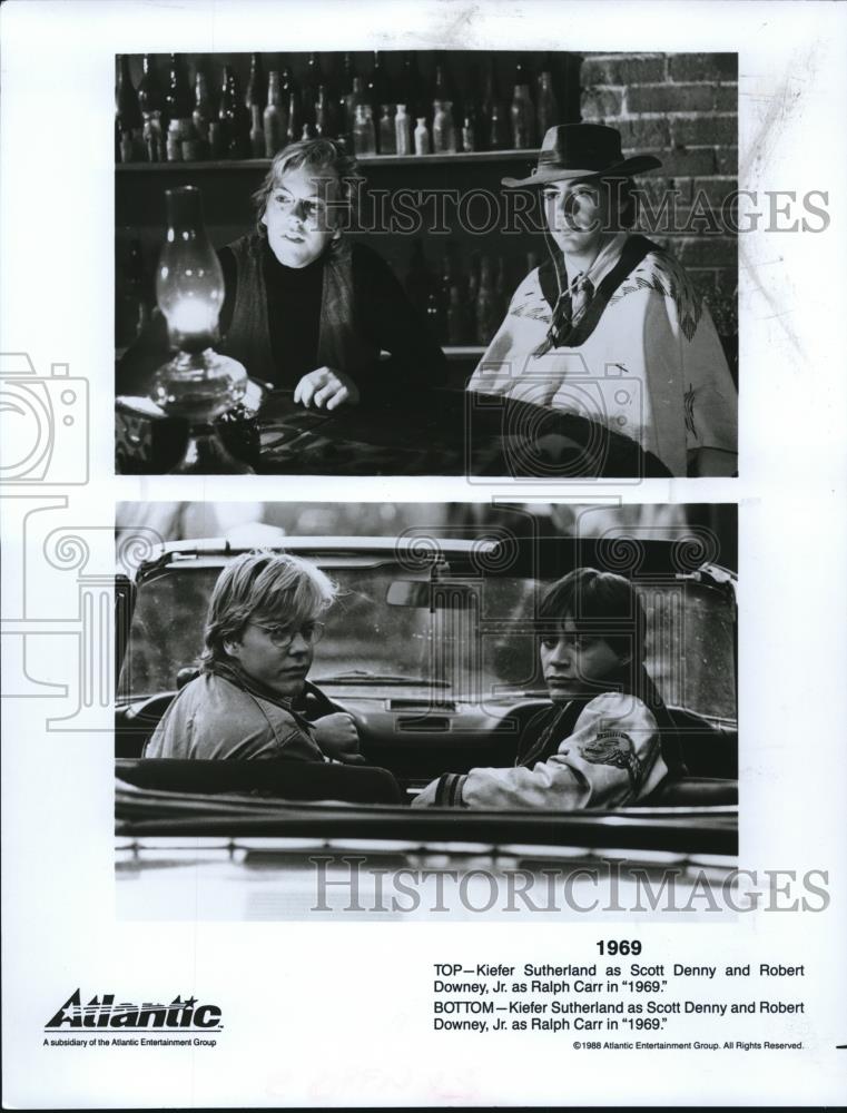 1988 Press Photo Kiefer Sutherland & Robert Downey Jr in 1969 - cvp52321 - Historic Images