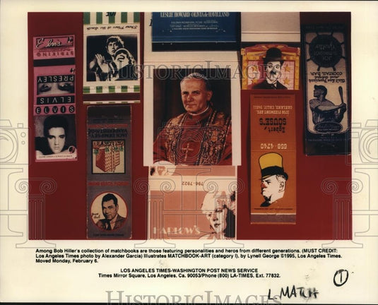 1995 Press Photo One of Bob Hiller's Collection of matchbooks - cva55260 - Historic Images