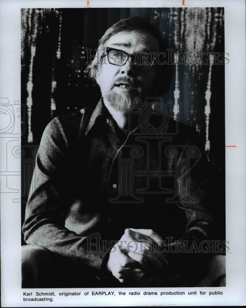 1978 Press Photo Karl Schmidt Originator of Earplay Radio Drama - cvp75948 - Historic Images