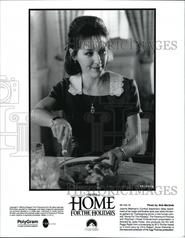 1995 Press Photo Cynthia Stevenson as Joanne Wedman in Home for the Holidays - Historic Images