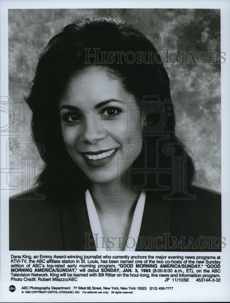 1992 Press Photo Dana King anchor on Good Morning America Sunday - cvp54730 - Historic Images