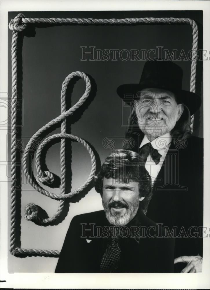 1986 Press Photo Kris Kristofferson &amp; Willie Nelson  - cvp50492 - Historic Images