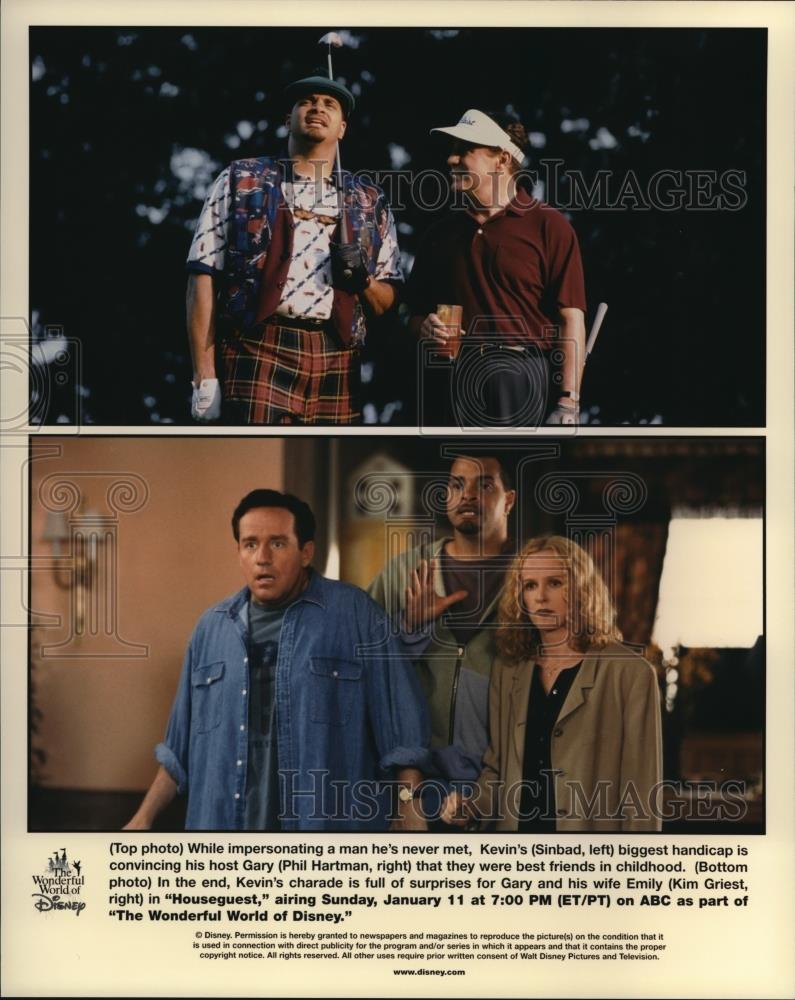 1995 Press Photo Sinbad, Phil Hartman & Kim Griest in Houseguest - cvp52683 - Historic Images