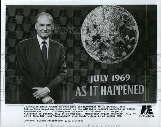 Undated Press Photo Edwin Newman host of Moonwalk: As it Happened 1969 - Historic Images