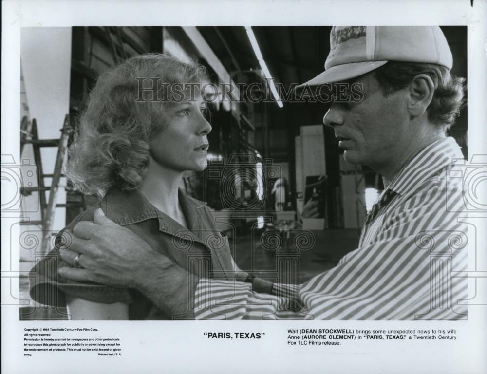 1985 Press Photo Dean Stockwell and Aurore Clement star in Paris Texas - Historic Images