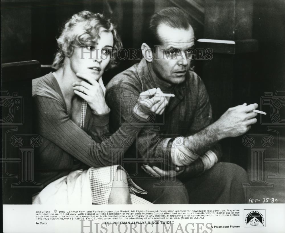 1992 Press Photo Jack Nichloson &amp; Jessica Lange in The Postman Always Rings Twic - Historic Images