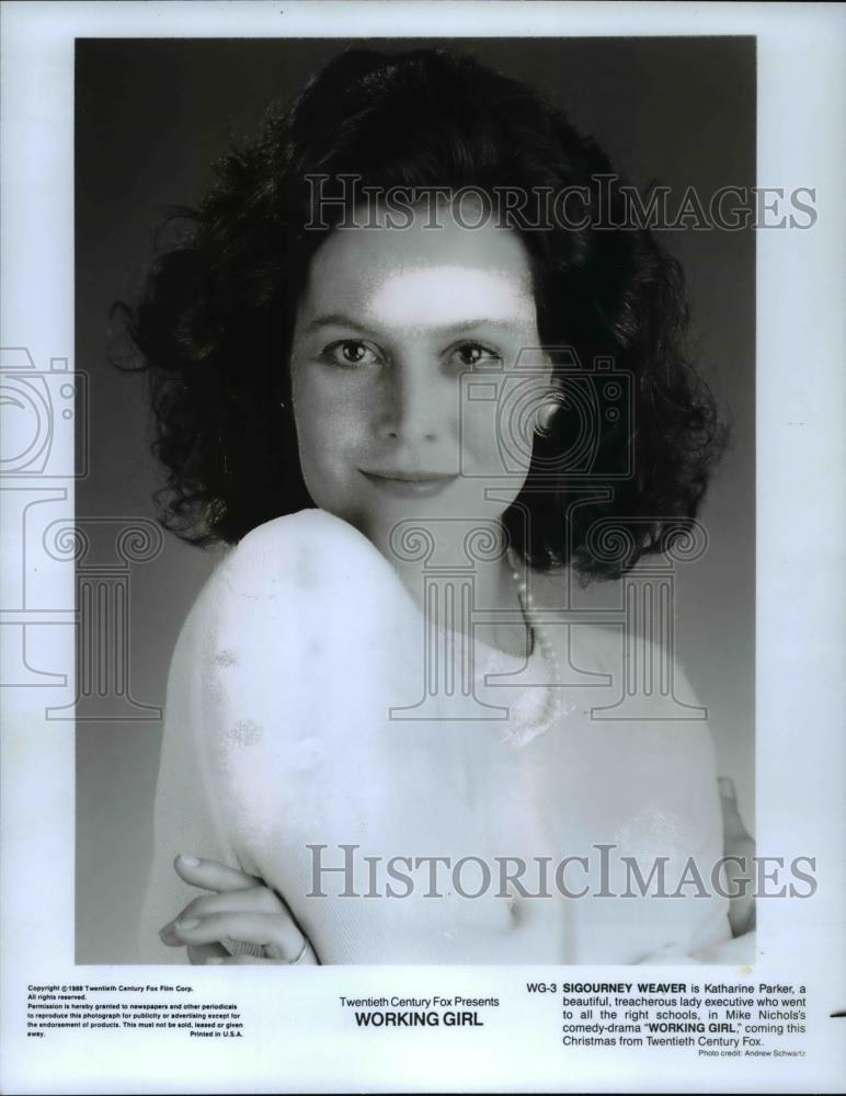 1988 Press Photo 20th Century Fox presents Working Girl with Sigourney Weaver - Historic Images