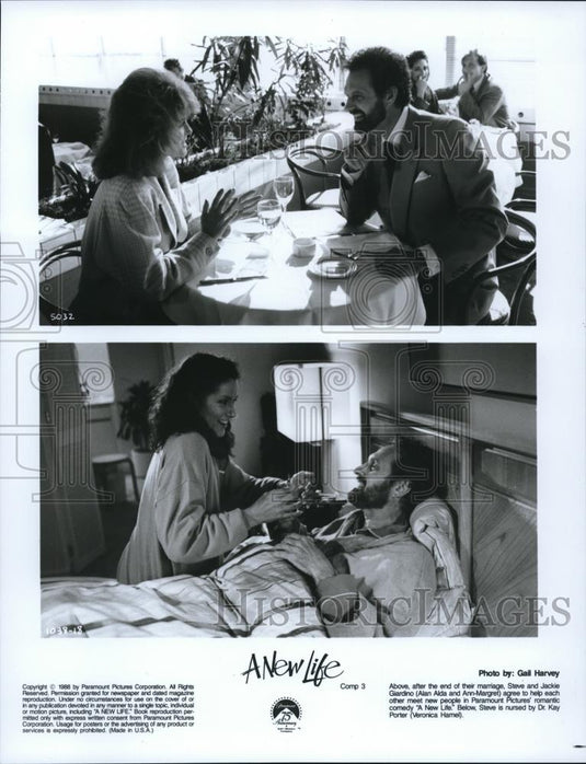 1988 Press Photo Alan Alda Ann-Margret and Veronica Hamel star in A New Life - Historic Images