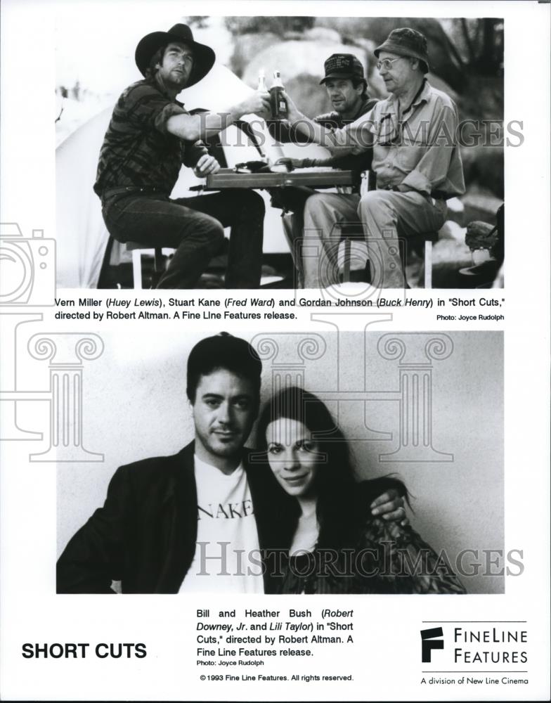 1993 Press Photo Huey Lewis Fred Ward Buck Henry Robert Downey Jr. Lili Taylor - Historic Images