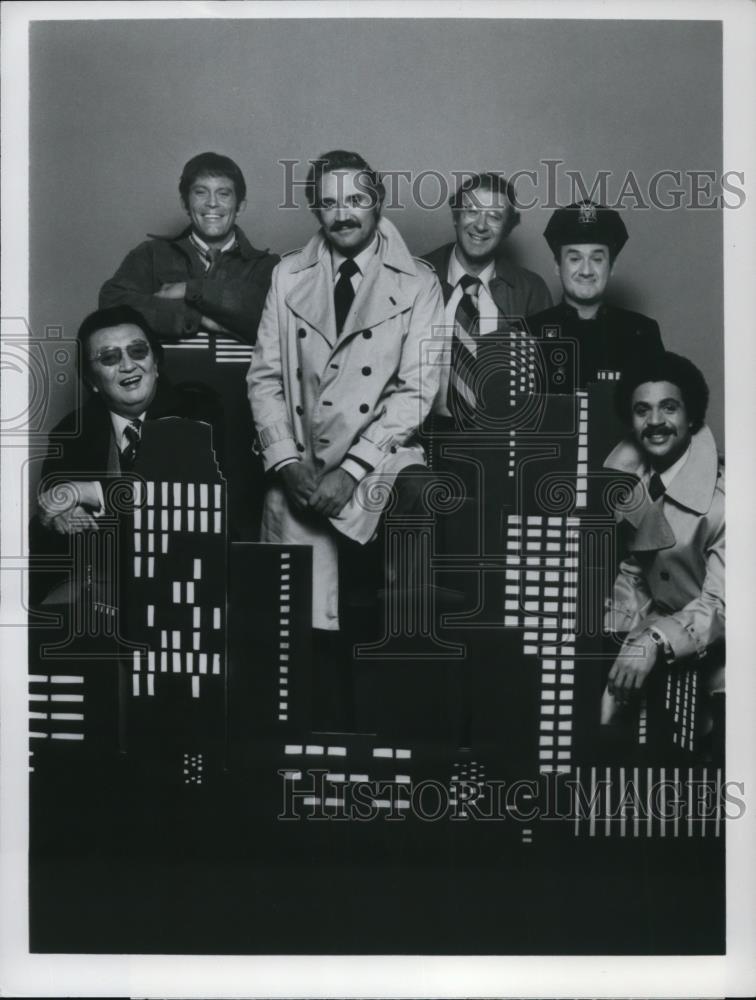 1978 Press Photo Jack Soo, Max Gail, Hal Linden, Ron Carey in Barney Miller - Historic Images