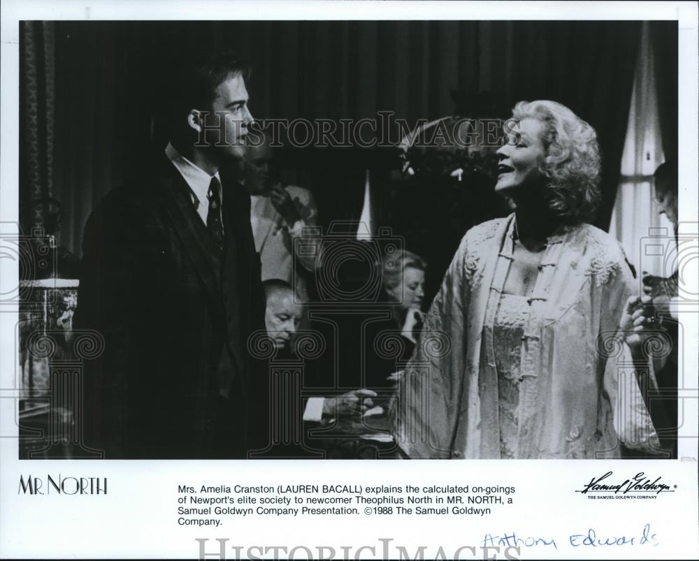 1988 Press Photo Lauren Bacall in Mr North  - cvp52474 - Historic Images