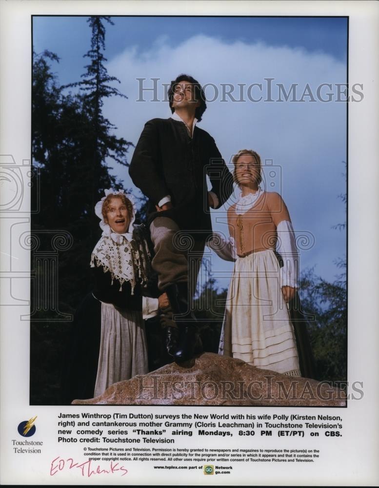 1999 Press Photo Tim Dutton Cloris Leachman and Kirsten Nelson in Thanks - Historic Images