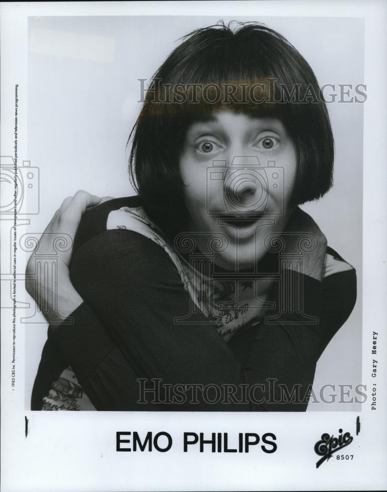 1985 Press Photo Emo Philips American Stand-Up Comedian and Entertainer - Historic Images