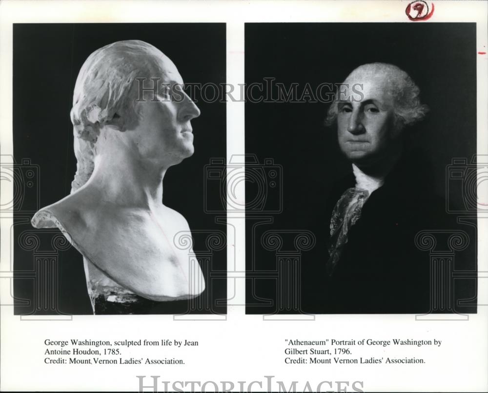 1993 Press Photo The George Washington bust sculpted by Jean Antoine Houdon - Historic Images