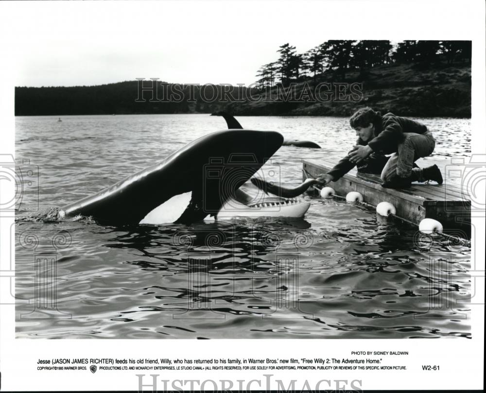 1995 Press Photo Jason James Richter stars in Free Willy 2 The Adventure Home - Historic Images