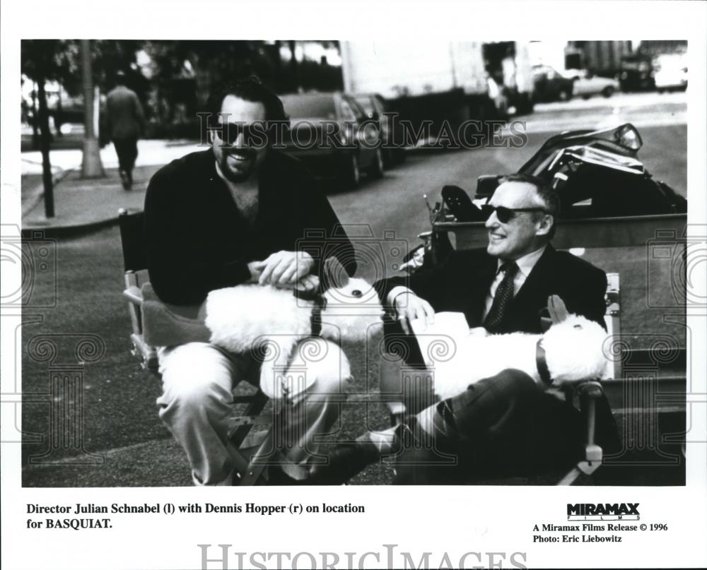 1996 Press Photo Director Julian Schnabel, Dennis Hopper in Basquiat - cvp56404 - Historic Images