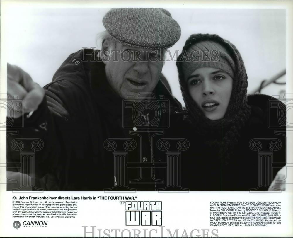 1991 Press Photo John Frankenheimer directs Lara Harris in The Fourth War - Historic Images