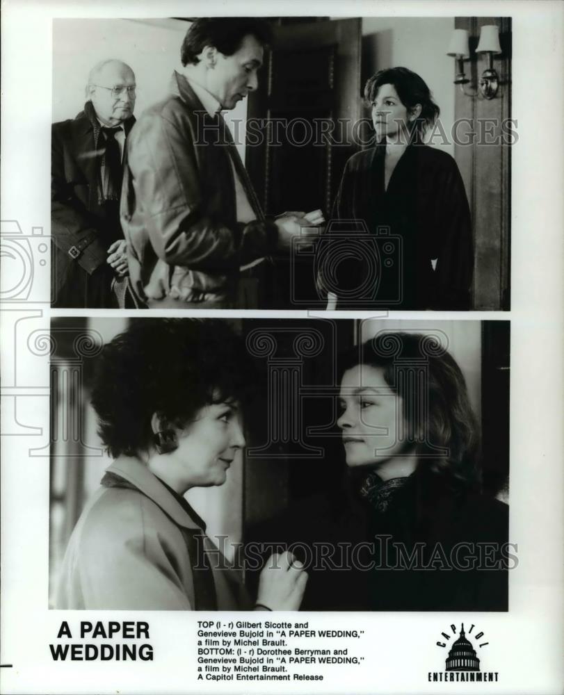 1992 Press Photo Gilbert Sicotte Genevieve Bujold and Dorothee Berryman - Historic Images