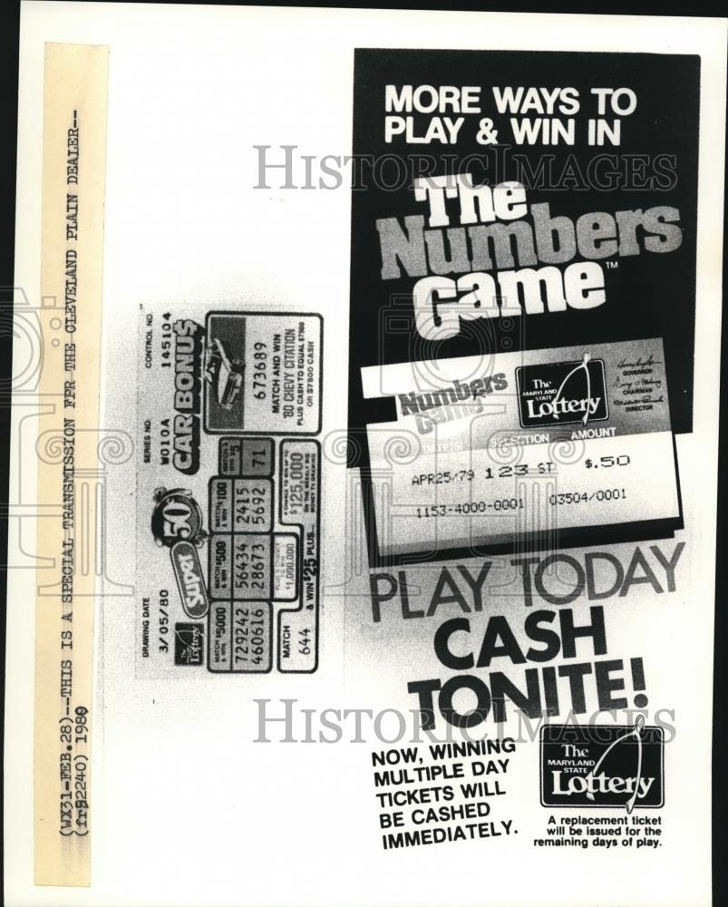 1980 Press Photo The Ohio Lottery - Historic Images