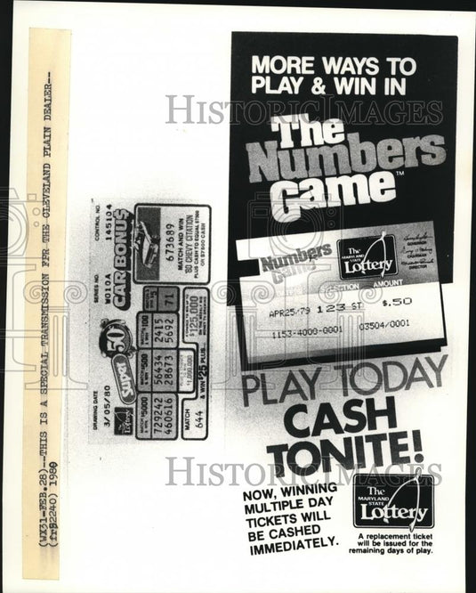 1980 Press Photo The Ohio Lottery - Historic Images