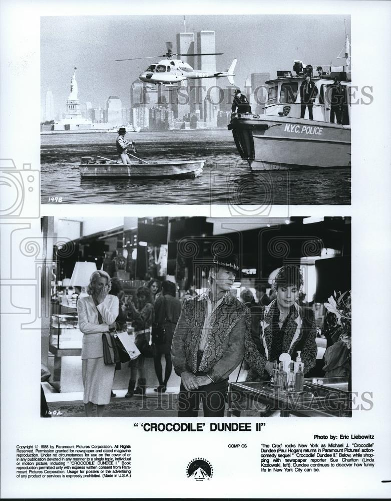 1988 Press Photo Paul Hogan Linda Kozlowski in Crocodile Dundee II - cvp68463 - Historic Images