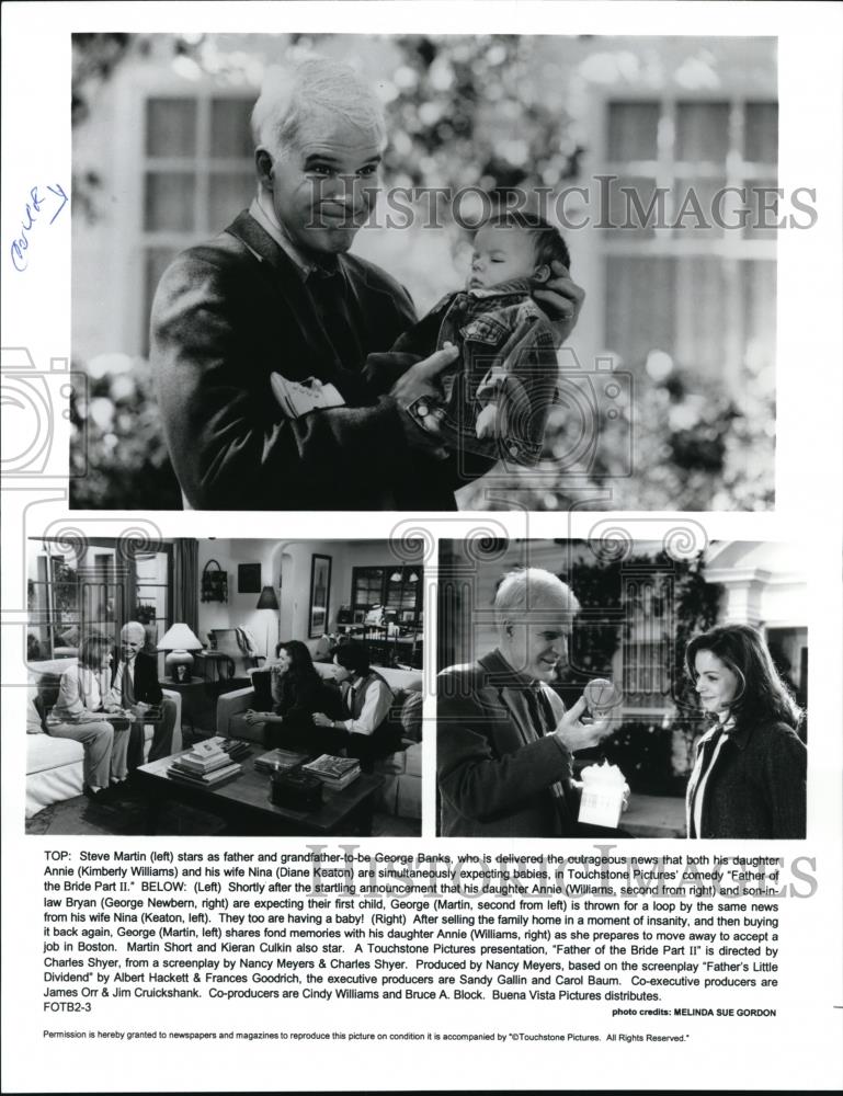 Press Photo Steve Martin Diane Keaton Kimberly Williams Father of the Bride - Historic Images