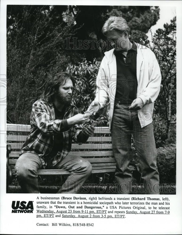 Undated Press Photo Bruce David son & Richard Thomas in Down, Out and ...