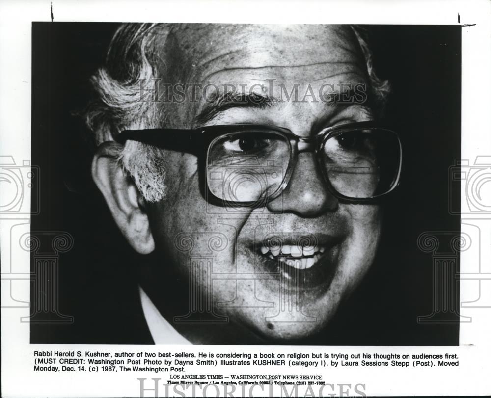 1987 Press Photo Rabbi S Kushner - Historic Images