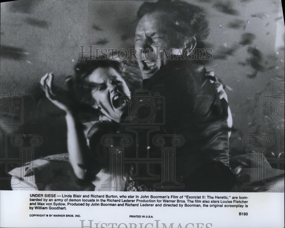 1977 Press Photo Linda Blair and Richard Burton in &quot;Exorcist II&quot; - cvp49545 - Historic Images