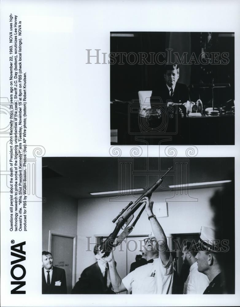 1963 Press Photo President John F. Kennedy NOVA TV Special Who Shot JFK - Historic Images