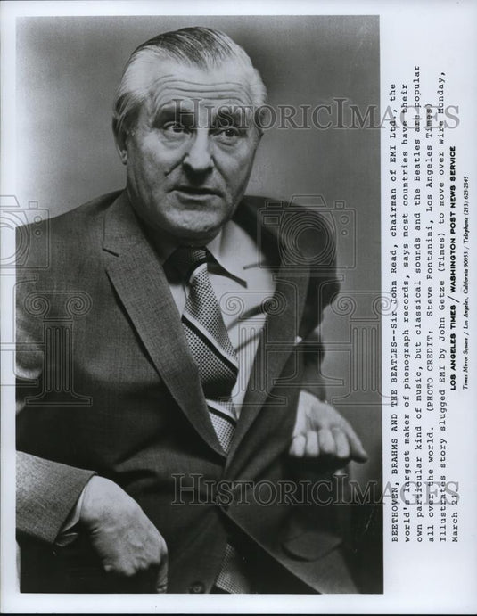 Undated Press Photo Sir John Read Chairman of EMI Ltd. Record Company - Historic Images