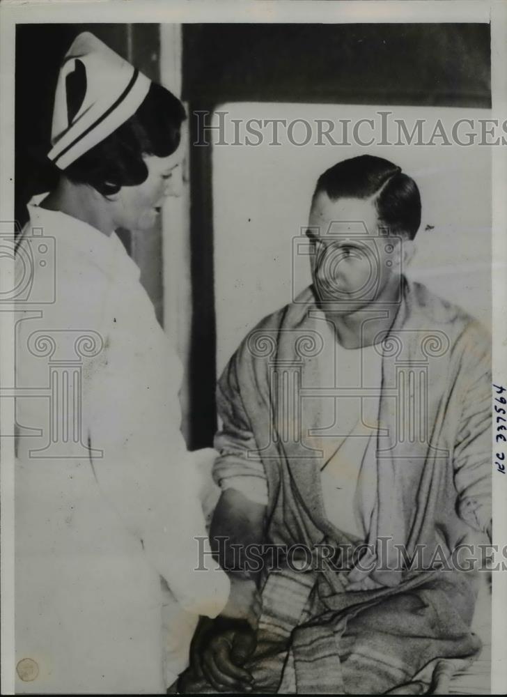 1936 Press Photo Z.V. Monsees an Electro-Cardigram recorded his heartbeats - Historic Images