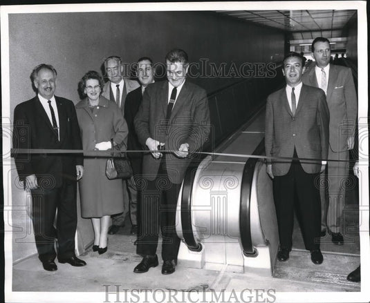 1961 Press Photo Mayor Ben Hanson, James Porter, Ellen Price, Patrick Steele - Historic Images