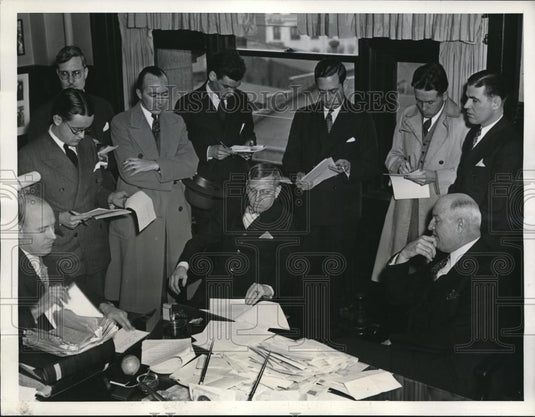 1934 Press Photo Postmaster General James Farley on his press conference - Historic Images