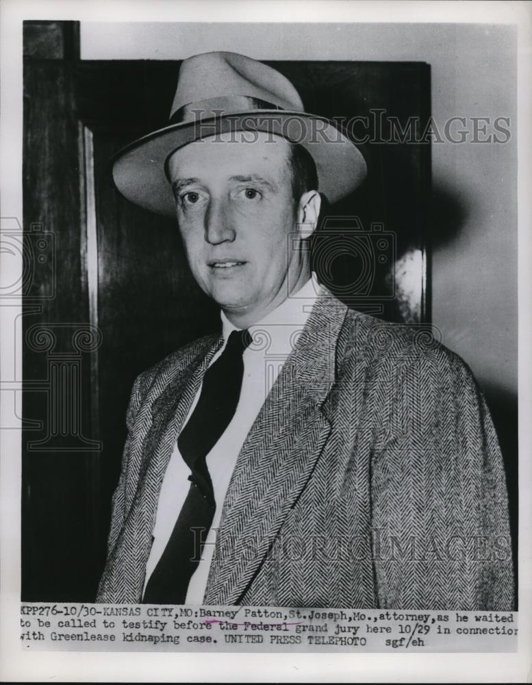 1953 Press Photo Barney Patton, Missouri Attorney - Historic Images