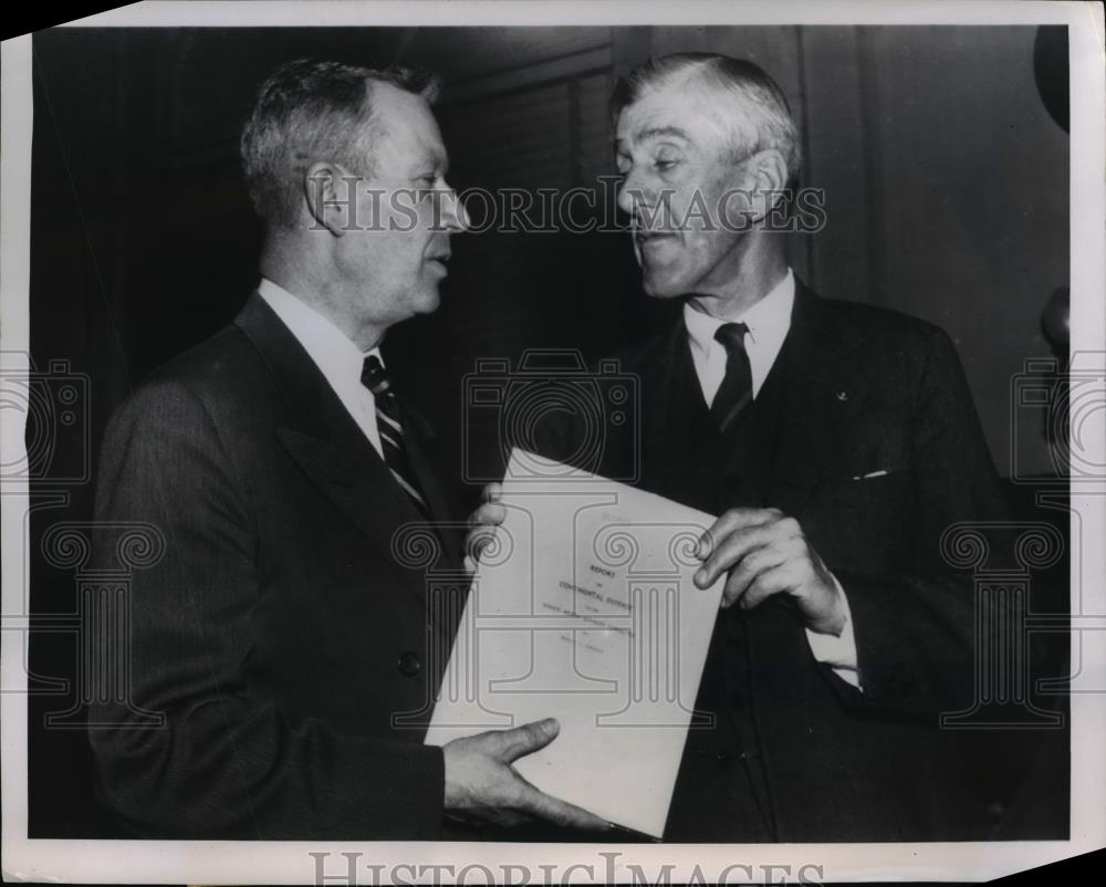 1954 Press Photo Leverett Saltonstall Senate Armed Services Committee - Historic Images