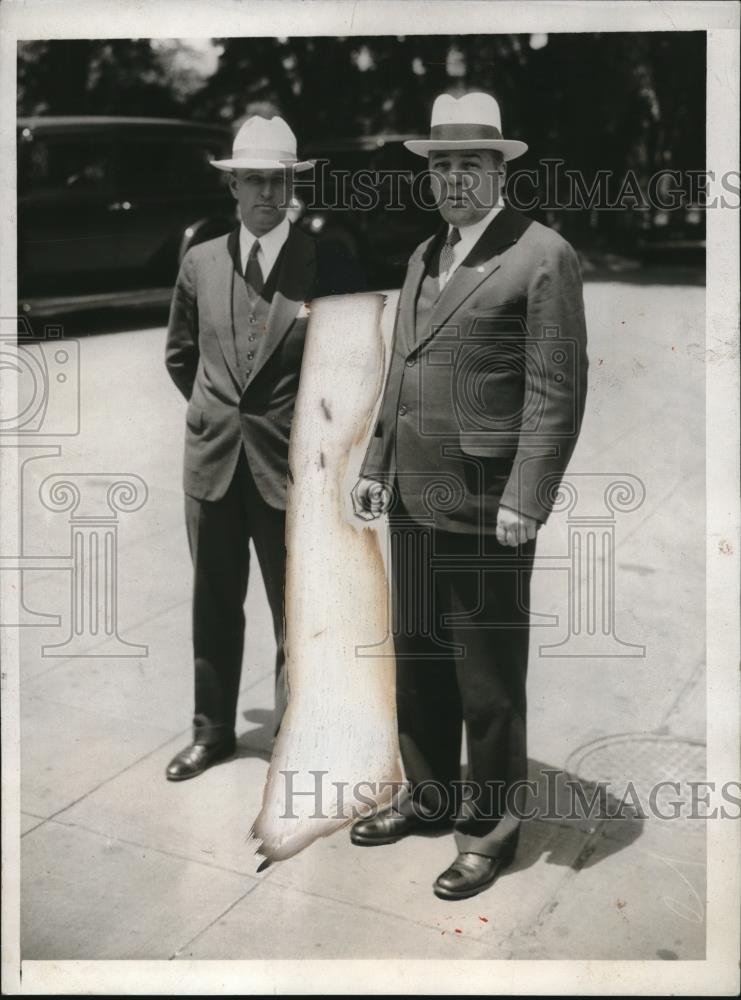 1932 Press Photo Governor Wilbur M. Brucker and J. Stevens Leaving White House - Historic Images