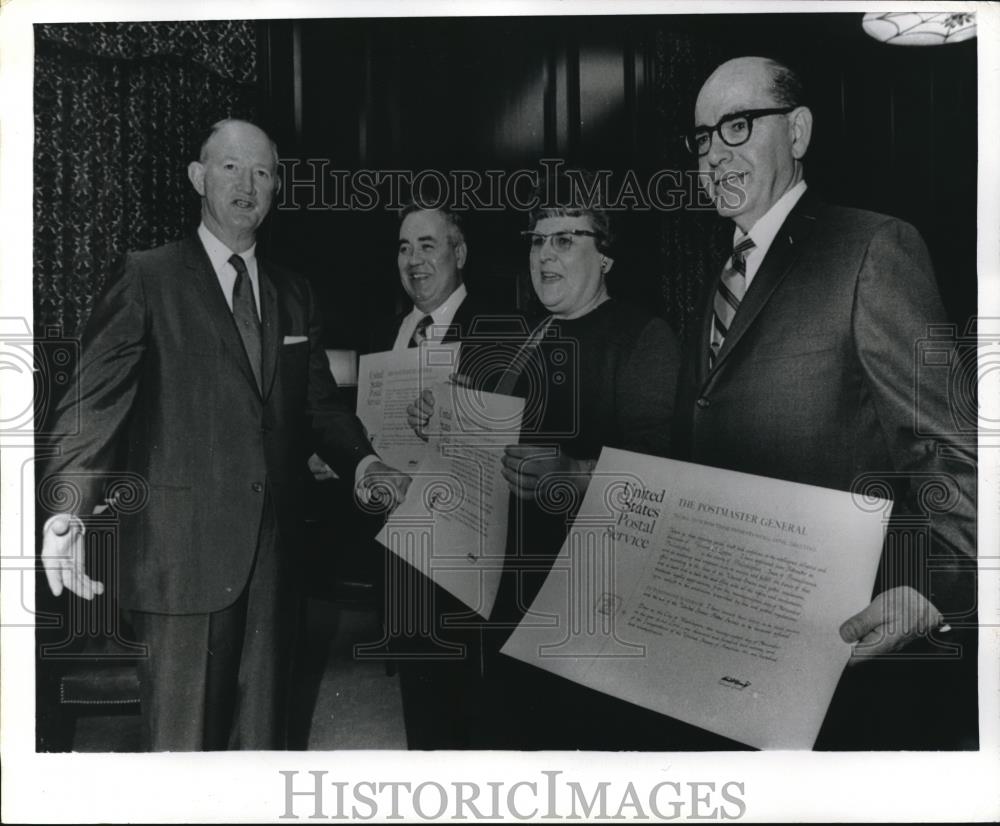 1970 Press Photo Post Master Gen William Boroff, Vinton Blount, Vincent Lozan - Historic Images