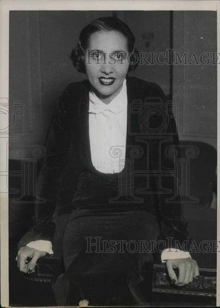 1936 Press Photo Mrs. Maria Martinez de Hoz Palmer after she filed a divorce - Historic Images