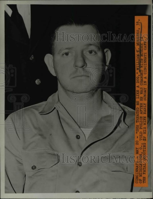 1946 Press Photo of William E. Mullins after telling police he murdered his wife - Historic Images