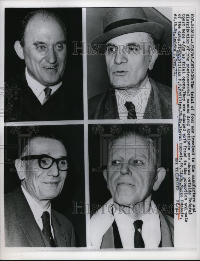1965 Press Photo Trial of 4 men involved in the controversial cancer drug - Historic Images