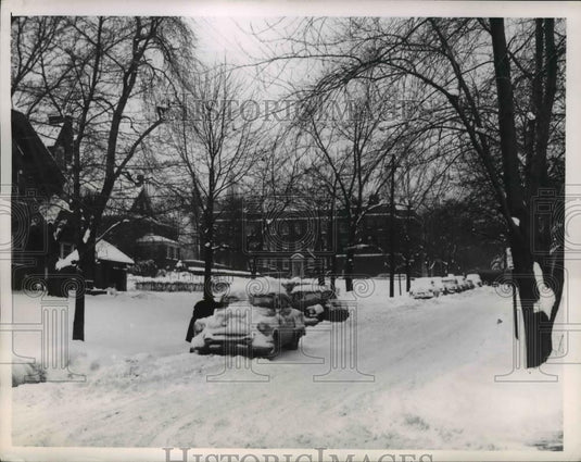 1957 Press Photo Dergyshire Rd & Norfolk Avenue Cleveland Heights - Historic Images
